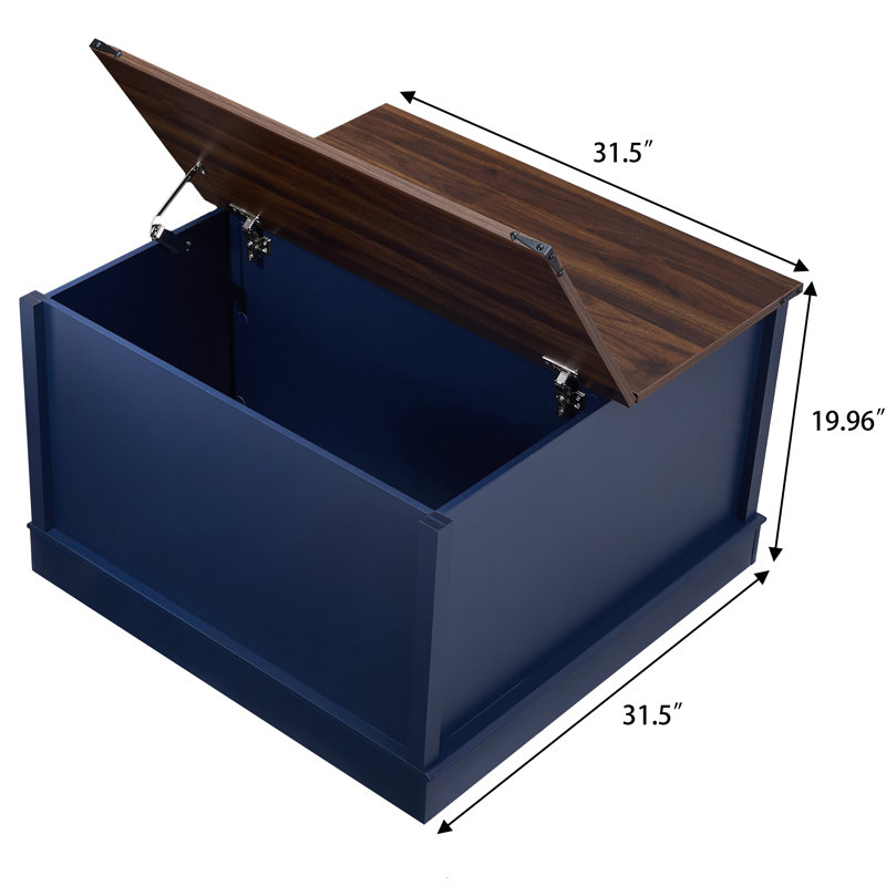 Table basse avec plateau relevable Farmhouse, Blue