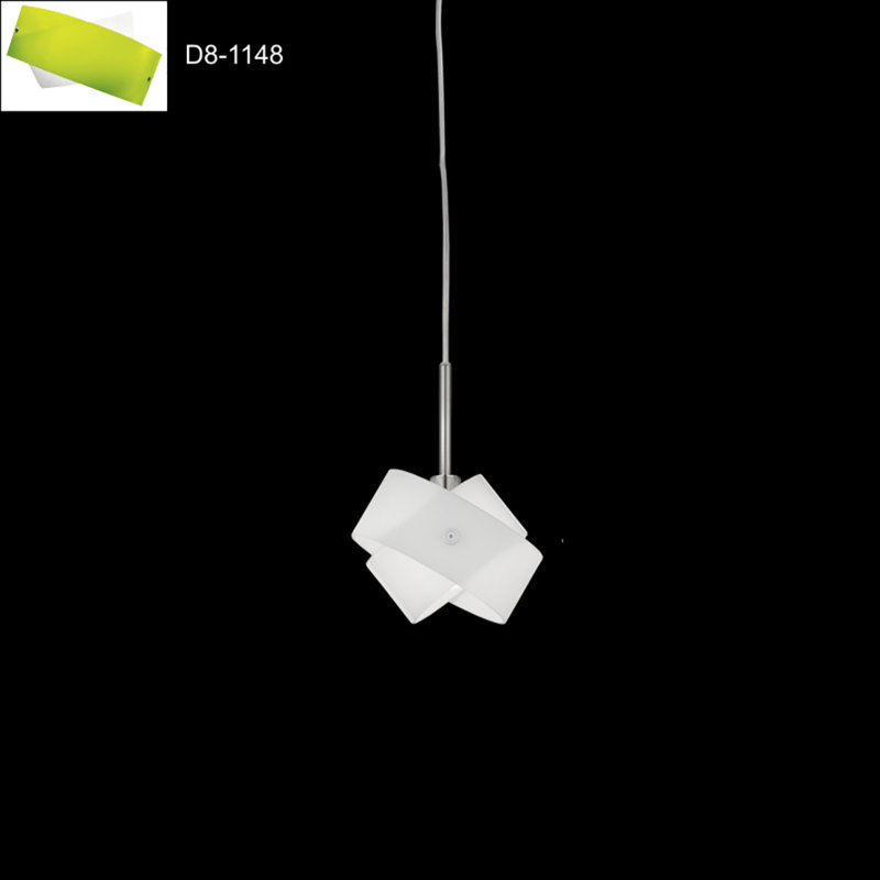 Tourbillon 1 - Light Single Geometric Pendant, White/Green, Small / 1 x 35W lamping