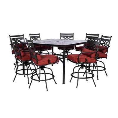 Canora Grey Elmfield 9-Piece High-Dining Set In Navy Blue With 8 Counter-Height Swivel Chairs And 60-Inch Square Table, BF3EEFFF63064AB99AA7CCDE26F2A8 -  0E2C2C68838D49558F4032A18DD0B179