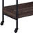 Rectangular Serving Cart With 2 Tier Shelves In Walnut & Black Colored Shelf Construction
