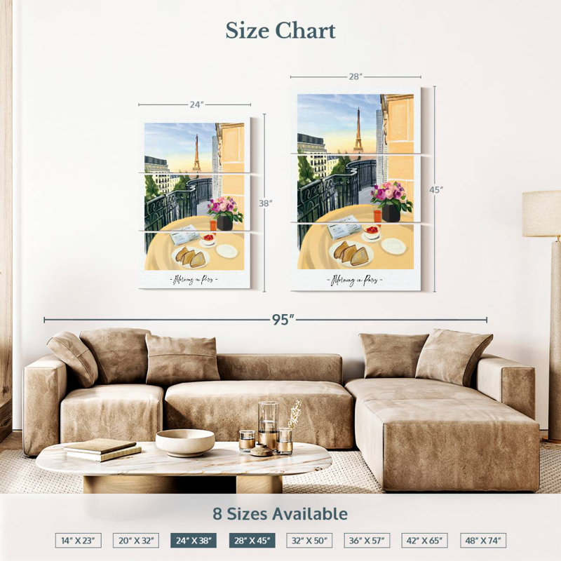 Sireci Paris View Breakfast, 38" H x 24" W