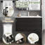 Meuble-lavabo de salle de bain avec lavabo, armoire de rangement murale en contreplaqué flottant avec 2 tiroirs, couleur grain de bois chêne foncé (robinet non inclus)