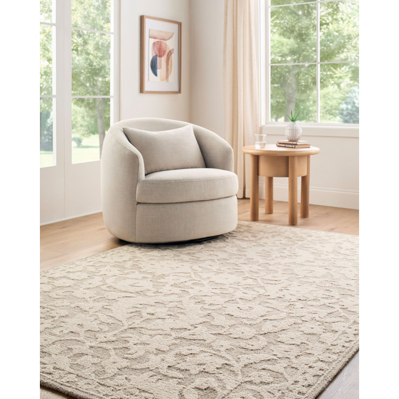 Konya Handmade Area Rug, Rectangle 9' x 12', Beige/Ivory/Taupe