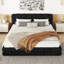 Grand lit plateforme tapissier, noir