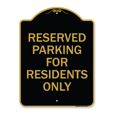 Enseigne Signmission Designer Series - Enseigne de stationnement réservée réservée aux résidants | Enseigne architecturale en aluminium de gros calibre vert et blanc 18 po x 24 po | Fabriqué aux États-Unis