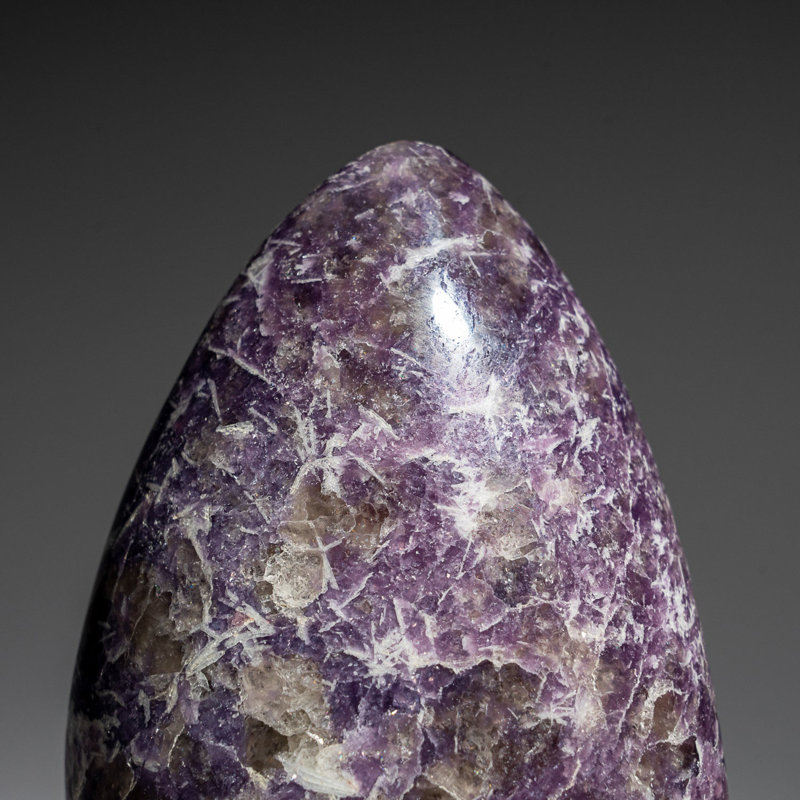 Véritable forme libre de lépidolite polie, 5" H x 3" W x 1.5" D