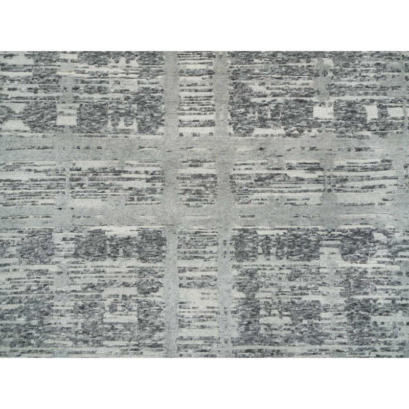 Tapis unique gris de 10 pi 1 po Riyen