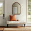 Miroir mural 1 pièce en bois festonné, brun
