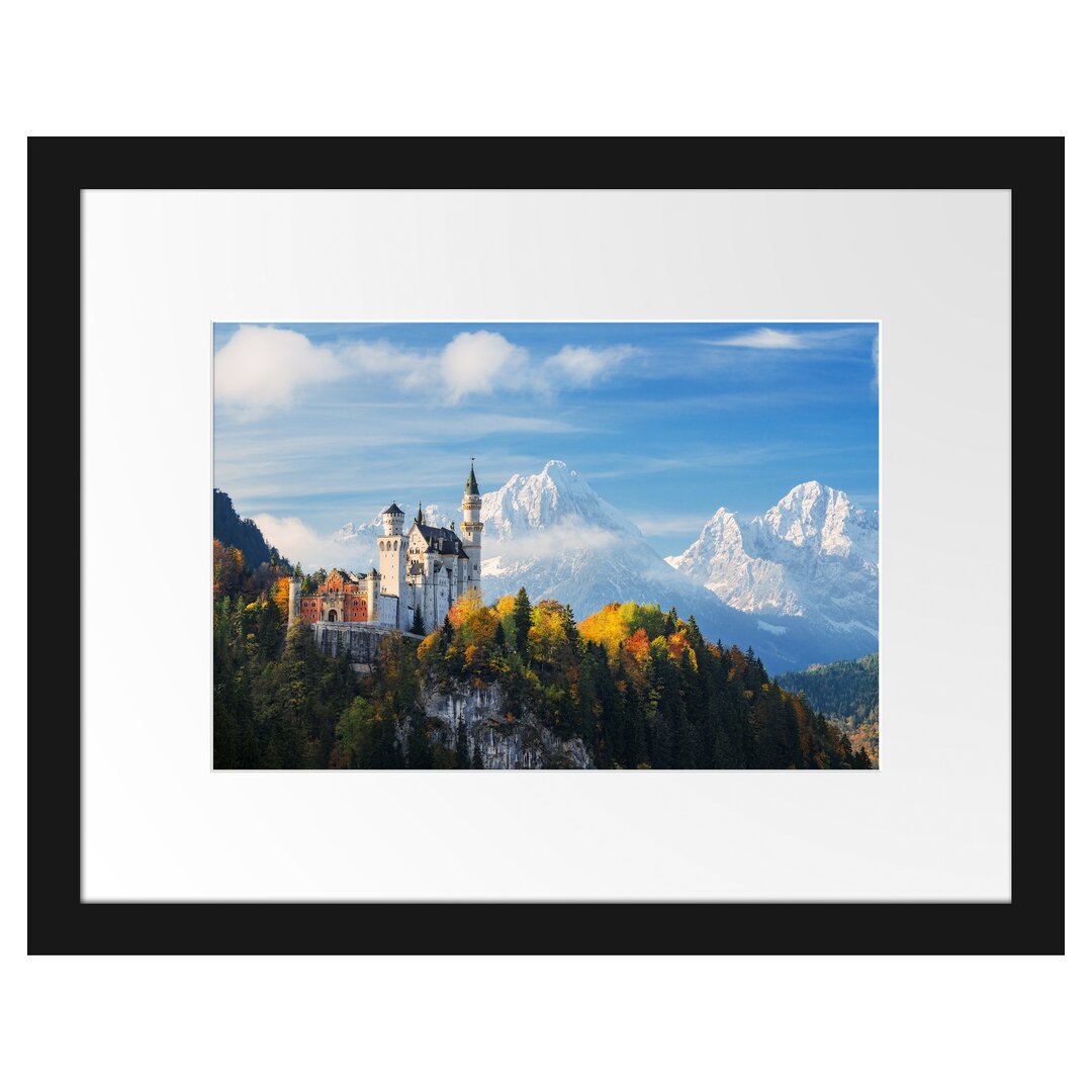 Gerahmtes Poster Schloss Neuschwanstein Herbst