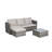 2 Pieces Patio Furniture Set,Outdoor Woven Sectional L- Shaped Patio Furniture ,Wicker Conversation Set With Ottoman, Detachable Lounger Table-935183629