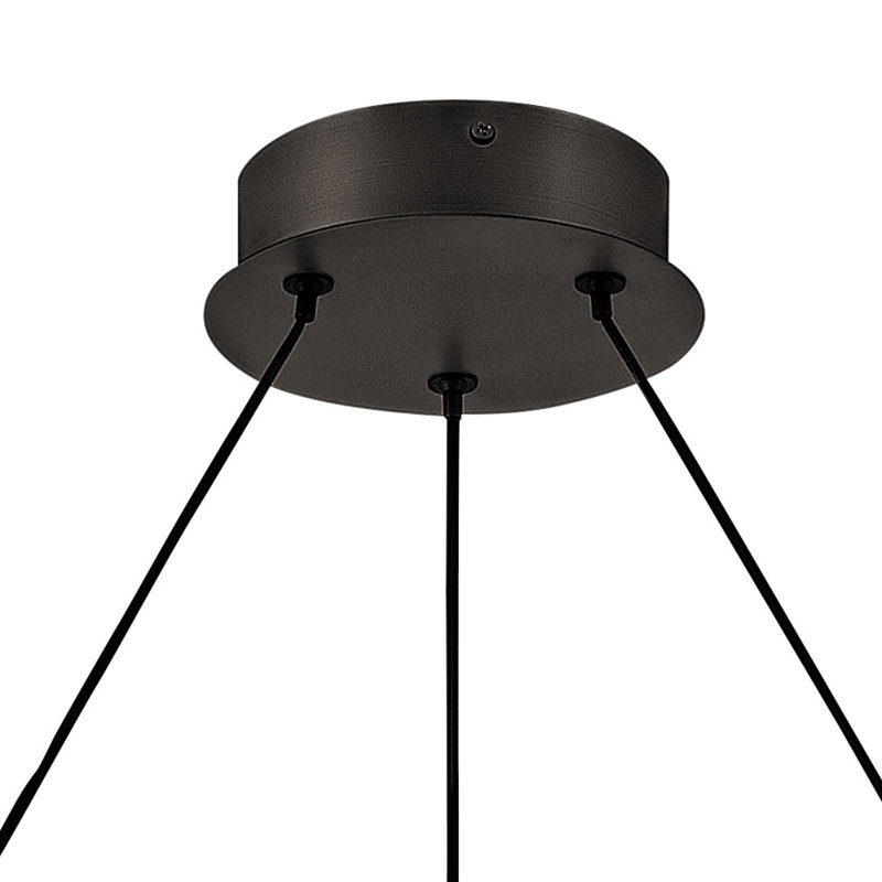 Althea Integrated LED Modern Round Chandelier, Satin Black, 22.25" H x 26" W x 26" D