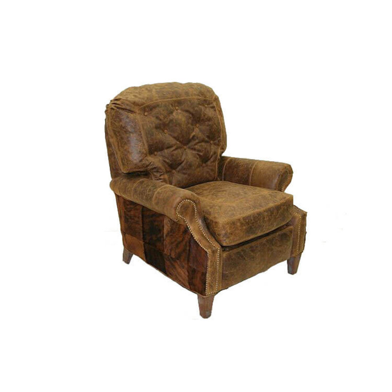 Recliner, Old Gold E, Pewter, Hair Hide Zebra in the Wild