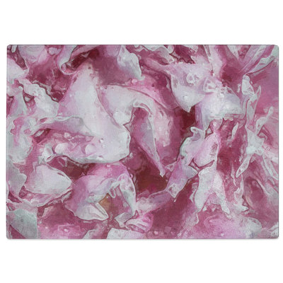 Tempered Glass Beautiful Carnation Petals Chopping Board
