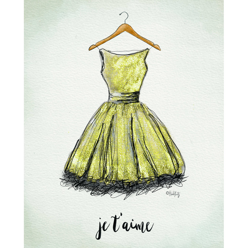 «Je T'aime Dress», reproduction sur toile tendue, H 24 po x l 18 po