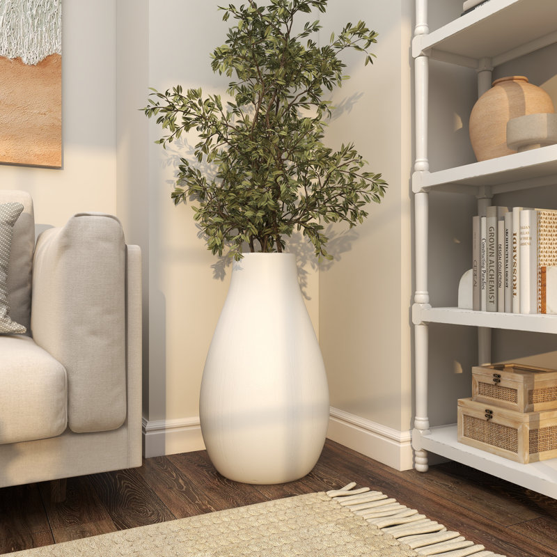 Mable Ceramic Table Vase, 27.5" H x 15.5" L x 15.5"W , White
