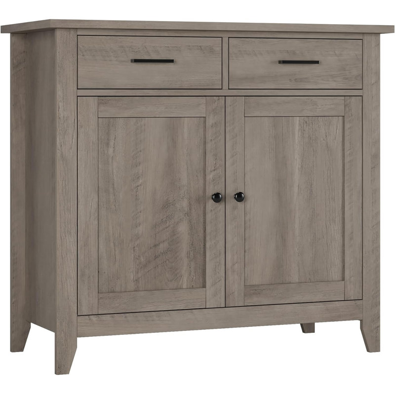 Armoire de rangement moderne avec 2 tiroirs, Gris