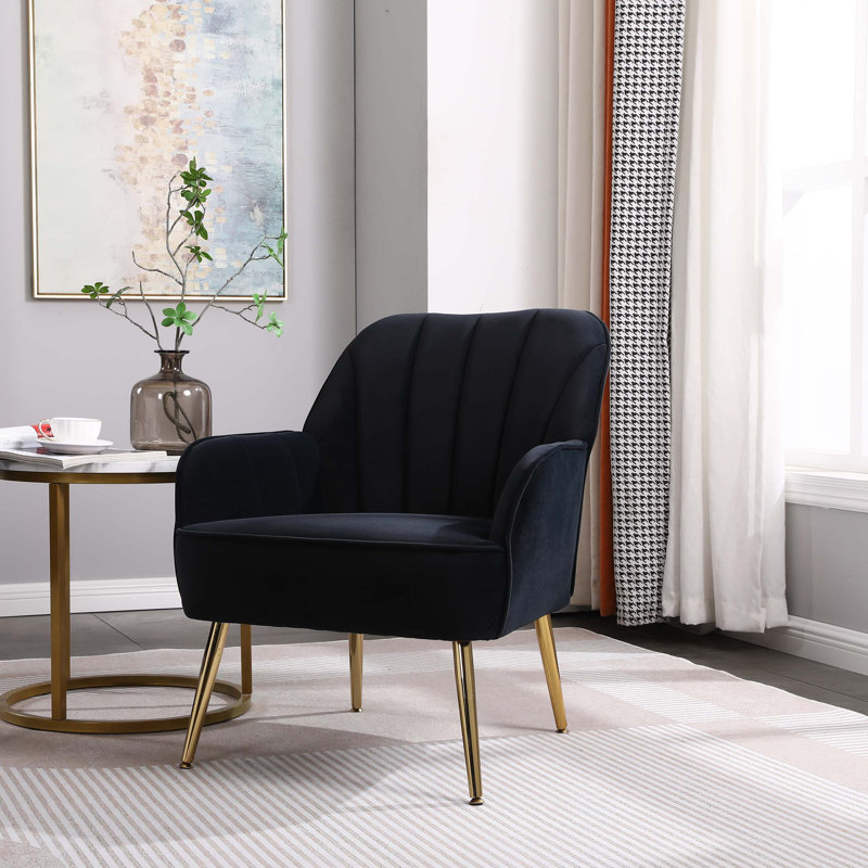 Fauteuil en sherpa moderne Mid-Century, Noir