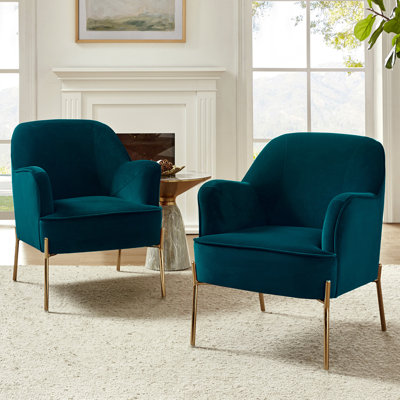 Chaise contemporaine Cleo de 26 po de largeur avec accoudoirs encastrés