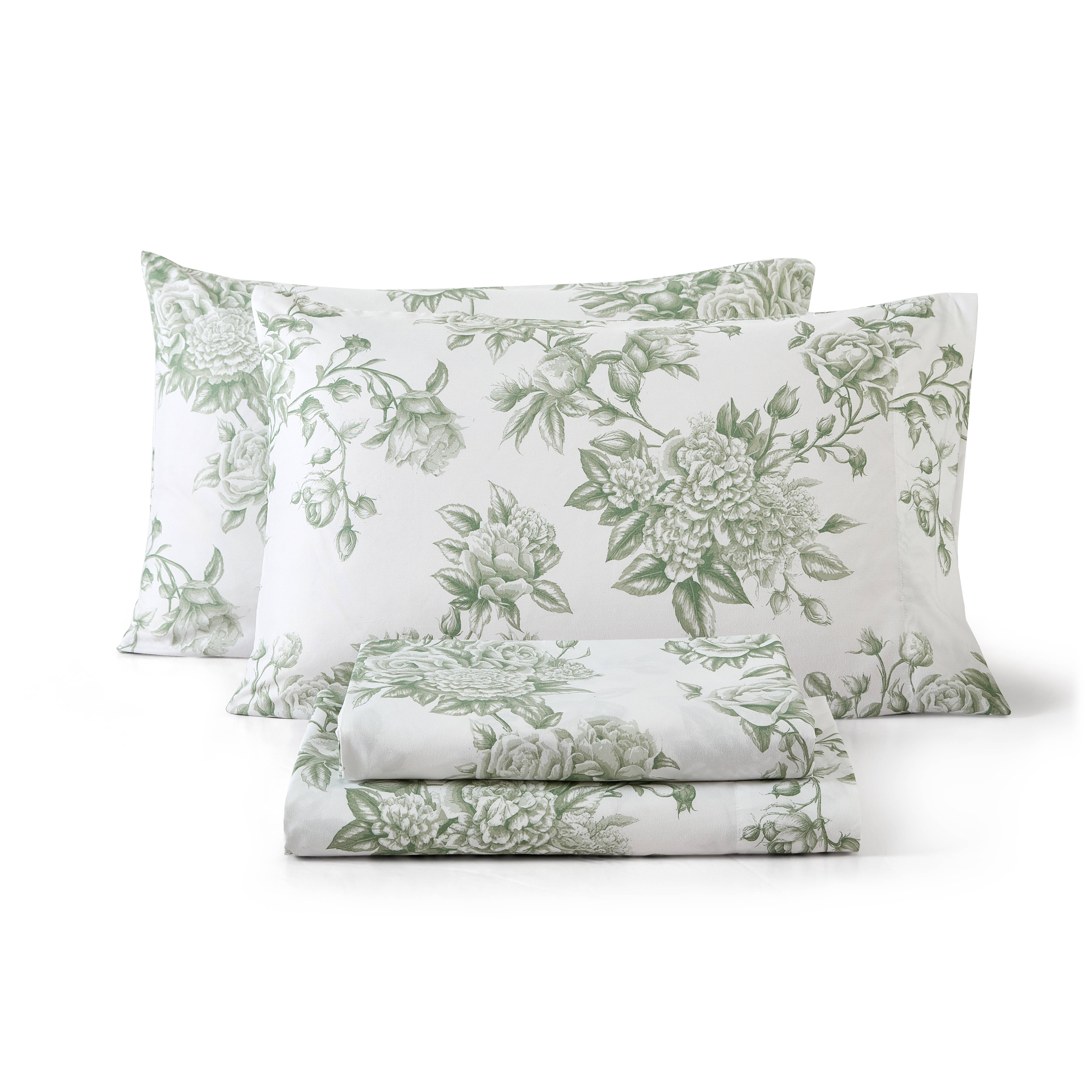 HLC.ME Rose Toile Floral Bed Sheets - Wrinkle Resistant & Ultra Soft ...