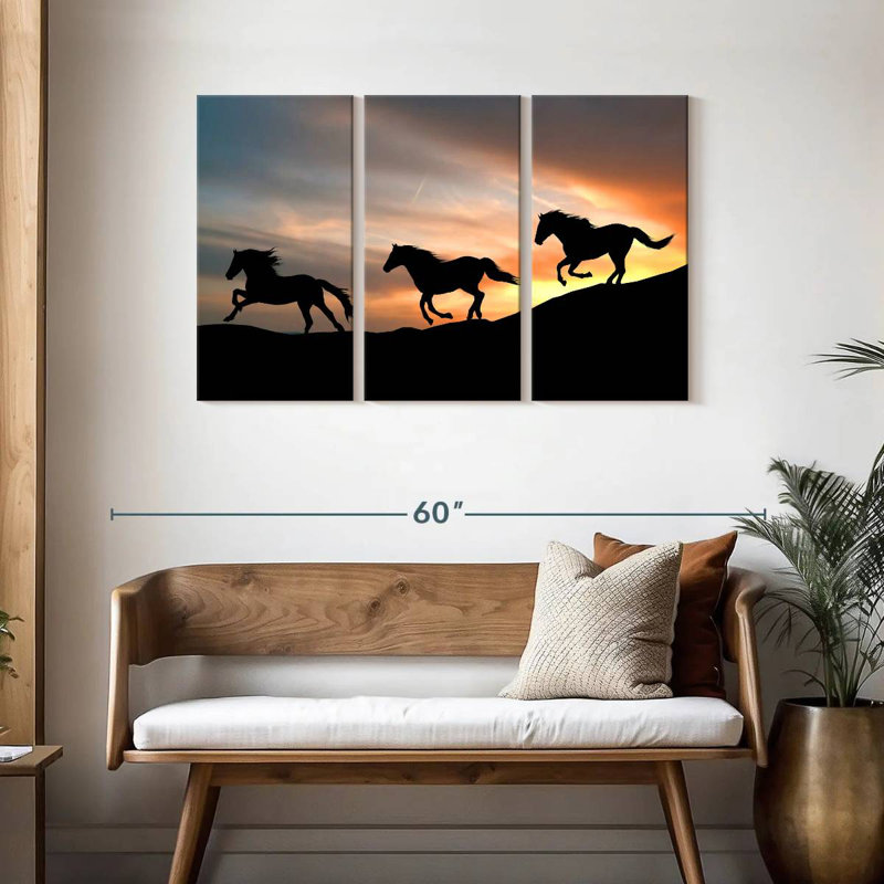 Brampt Wild Horses Galloping, 28" H x 45" W