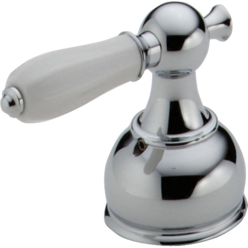 Grande poignée levier en porcelaine Traditional, Chrome