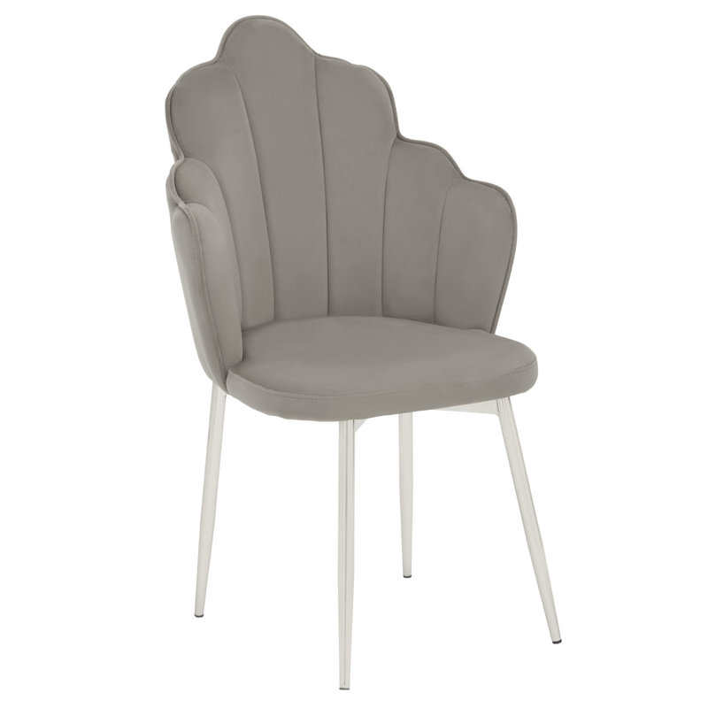 Koval 47cm H Polyester Blend Upholstered Side Chair, Silver, Grey