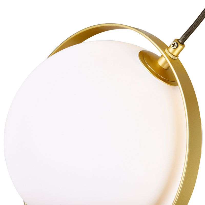 Luminaire suspendu en or 16 po Medallion - lustre moderne à 3 lumières avec verre givré et hauteur de suspension réglable - culot G9 compatible avec DEL