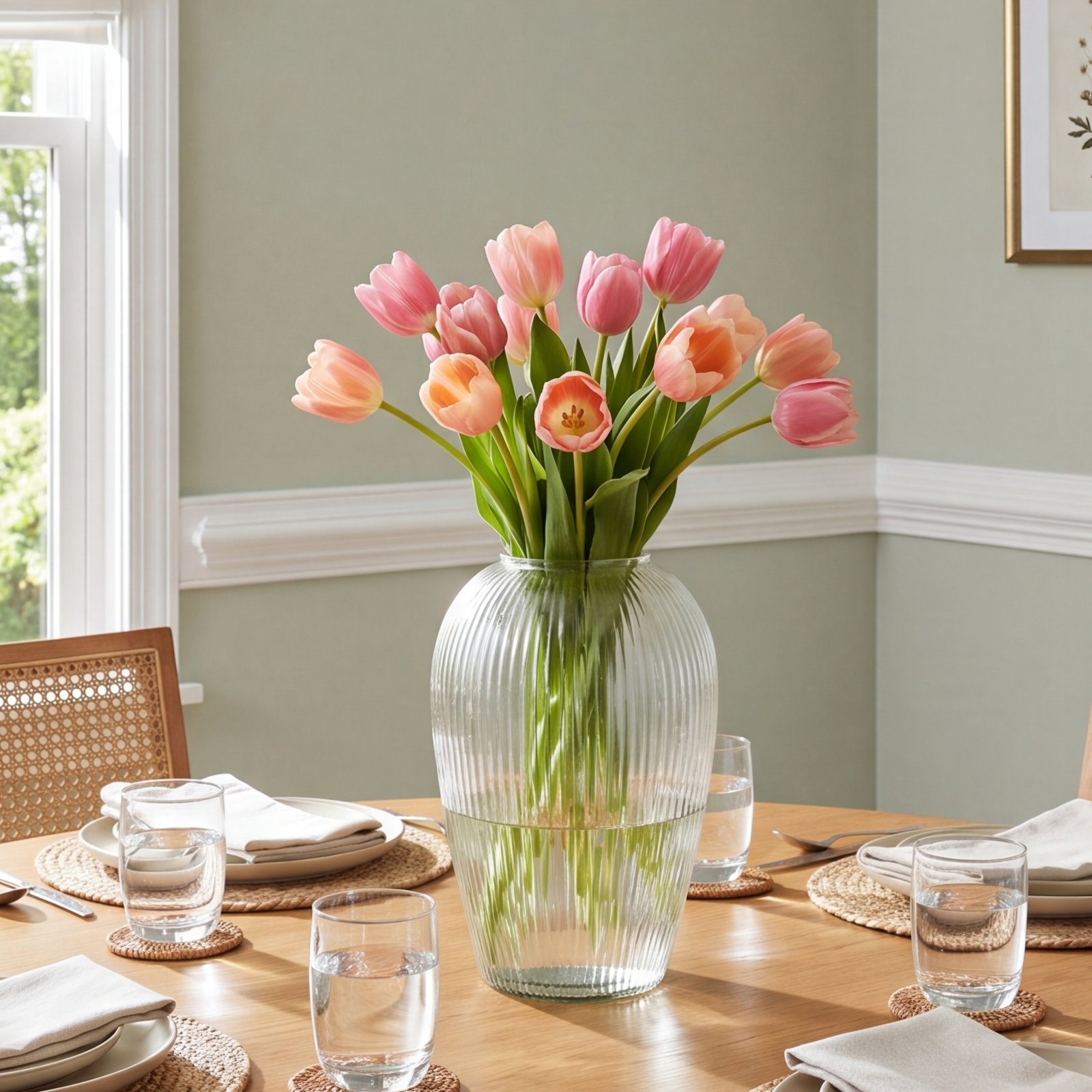 Perry Table Vase, 13.95" H x 8.6" W x 8.6" D