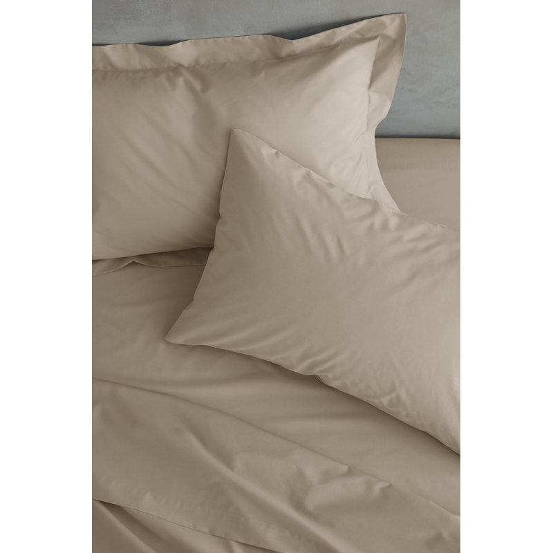 Easy Iron Percale Fitted Sheet, Kingsize (5'), Natural