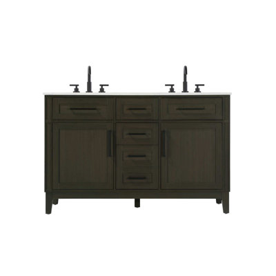 Meuble-lavabo double 54 po brun moka