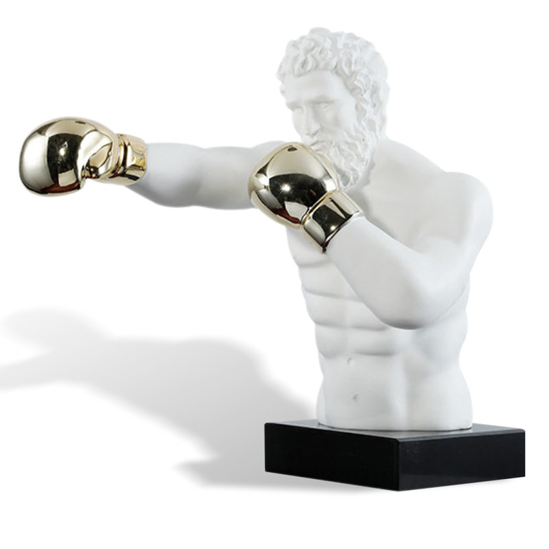 Objet décoratif en résine en forme d'homme blanc avec marbre