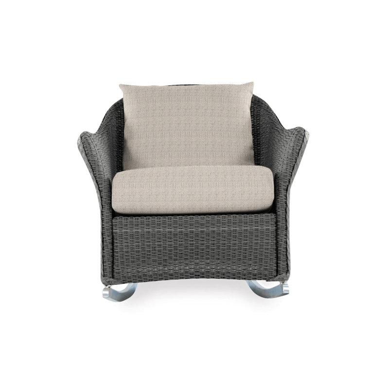 Weekend Retreat Outdoor Rocker Chair, Decorline Natural, Matte White
