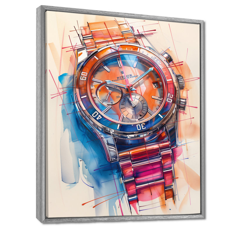 Schroeder - Décoration murale montres, Encadrement argenté, H 12 po x l 20 po