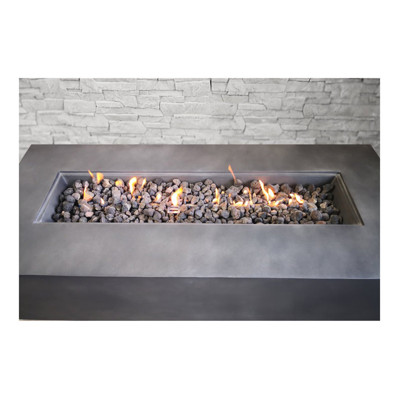 Table foyer d'extérieur au propane en béton (gris anthracite) 56 pouces CM-1025