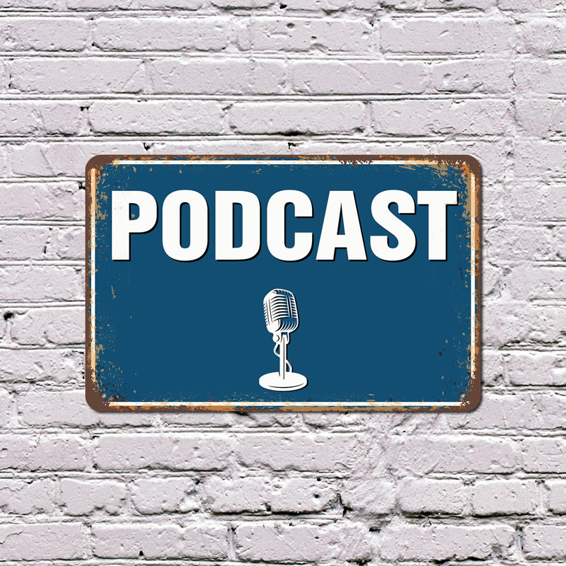 Enseigne en plastique 8 po x 12 po Podcast Street