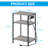 3-Tier Side Table with Charging Station (Dark Gray)