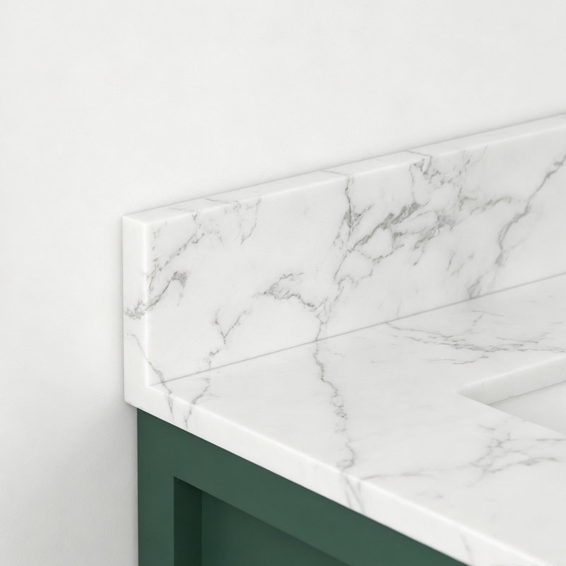 21 inch Calacatta Pearl Engineered Stone Vanity Side Splash