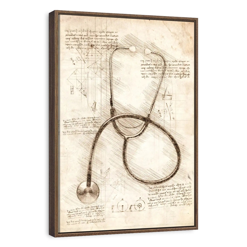 Stethoscope, 27" x 40", Floating Frame Walnut