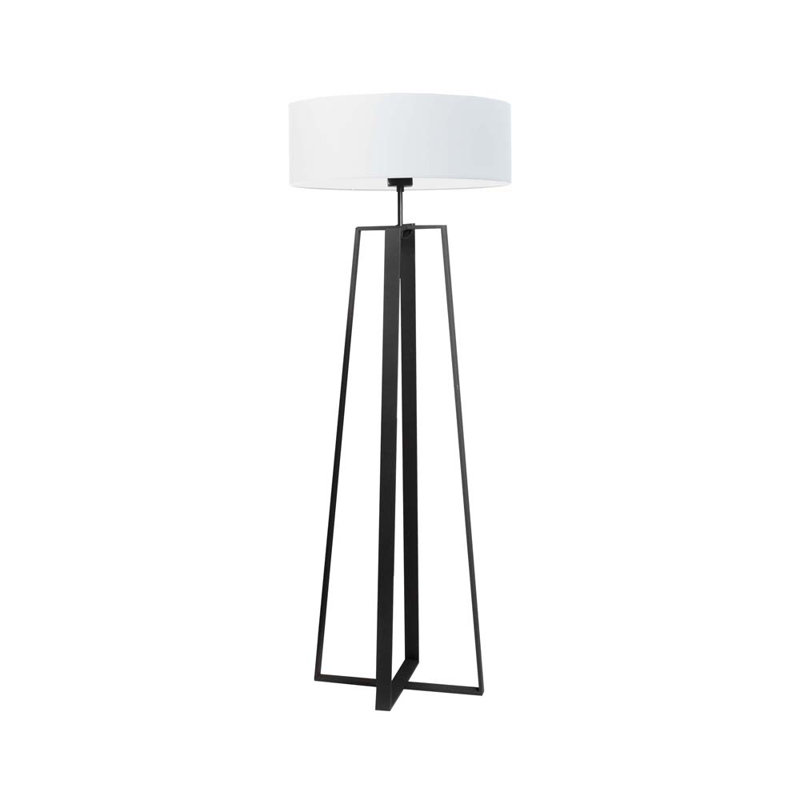 Arnessa 158cm Traditional Floor Lamp, White, Black