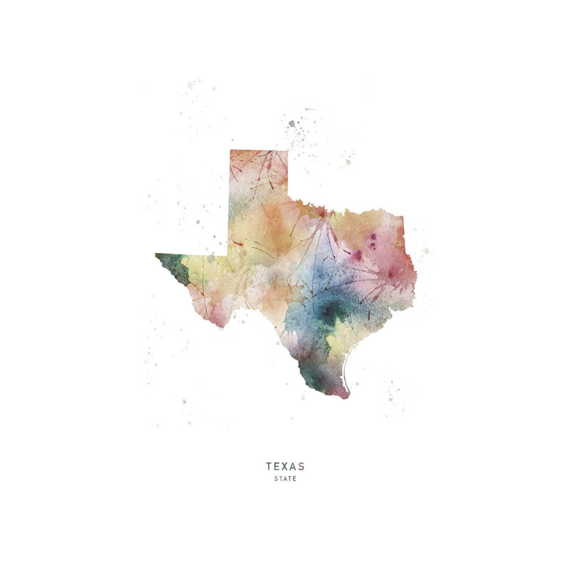 Texas State Watercolor by WallDecorAddict - Wrapped Canvas Gallery-Wrapped Canvas Giclée, 66.04 cm H x 45.72 cm W