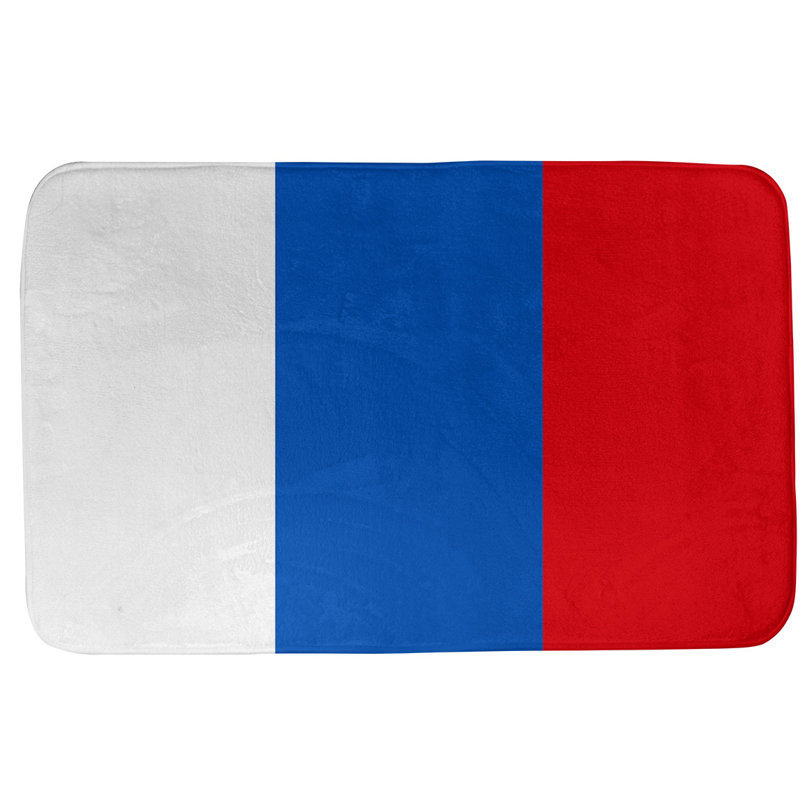 Memory Foam Non-Slip Bath Rug, 21" W x 34" L, White/Astros Navy/Green
