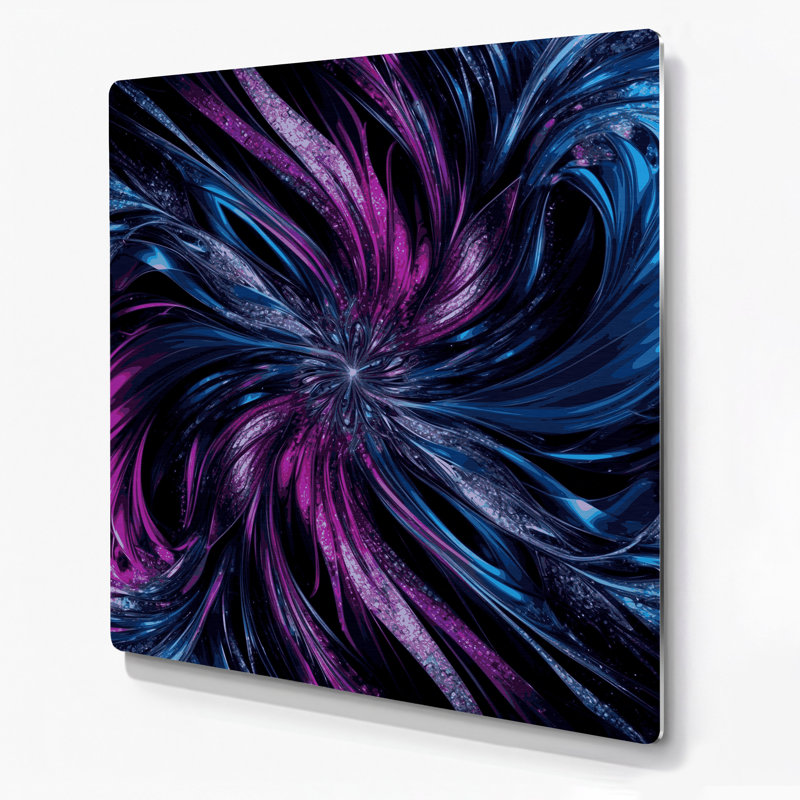 Art numérique bleu abstrait numérique 94, H 32 po x l 32 po