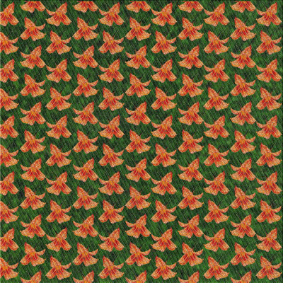Tapis décoratif orange à motif floral Popovich