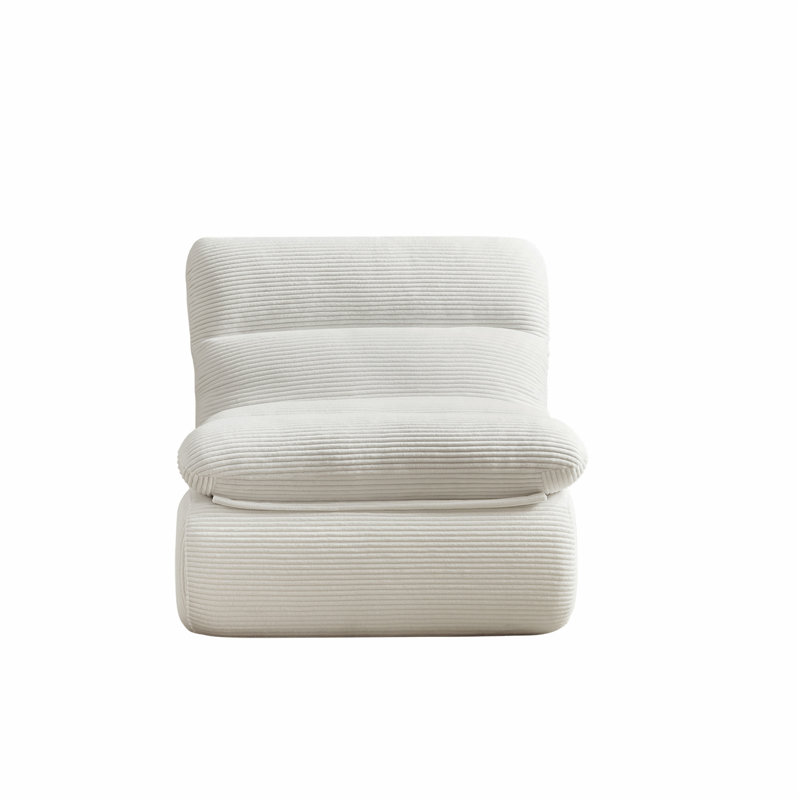 Fauteuil inclinable moderne en velours côtelé avec repose-pieds pour une détente ultime, Beige