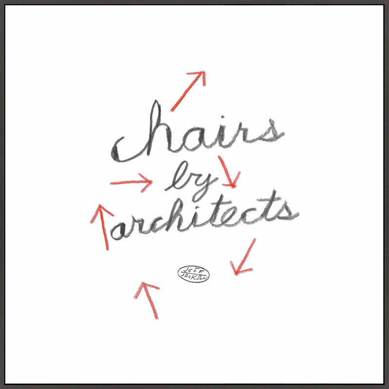Chairs By Architects by Jeff Jackson, Black Single Structure Framed Canvas, 20" H x 20" W x 1.25" D