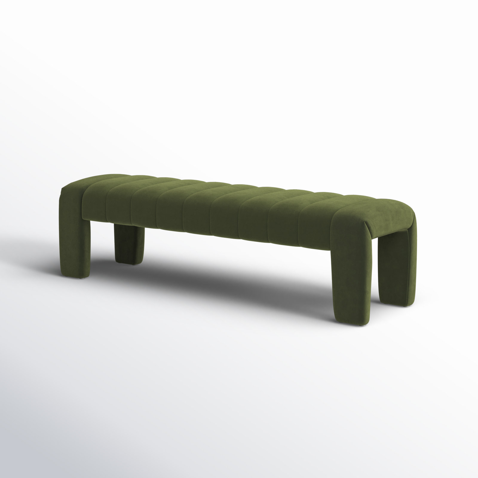 Gliese 63" Velvet Bedroom Bench, Forest Green Velvet