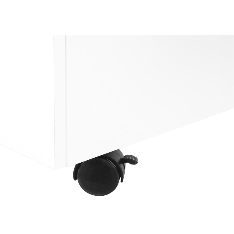 Classeur de bureau avec roulette et capacité de rangement, stratifié de ciment blanc gris sur la base, surface
