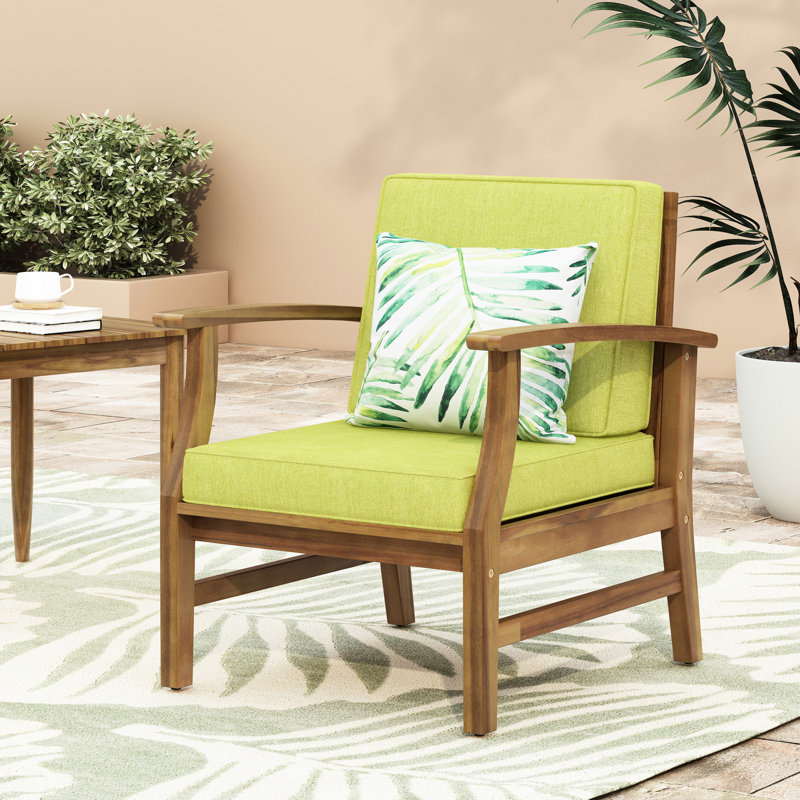 Fauteuil club, fabriqué avec du bois fiable et des panneaux de patio à lattes, Vert