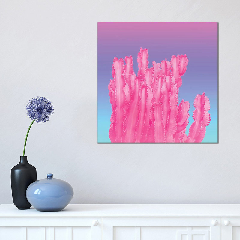 Pink Cactus Succulent by Beli - Wrapped Canvas Print, 45.72 cm H x 45.72 cm W x 3.175 cm D