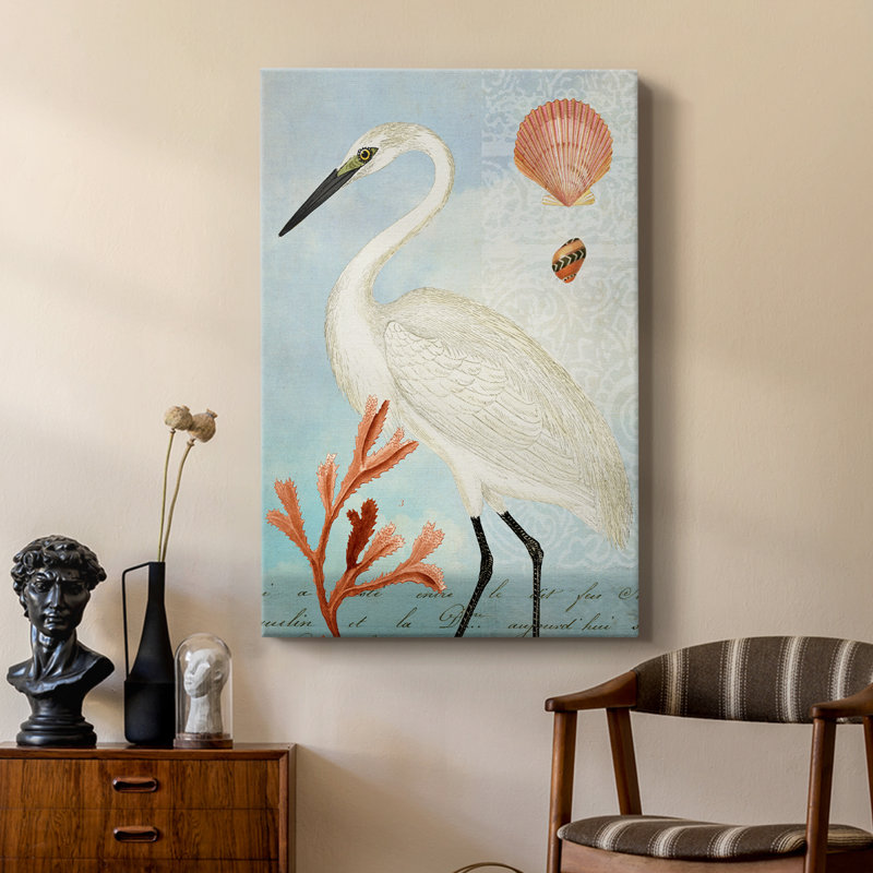 Héron bleu - galerie Cavas sur mesure, H 27 po x l 18 po